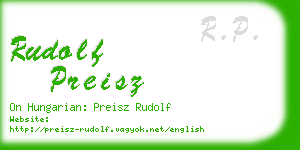 rudolf preisz business card